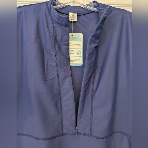 NWT Sailbee Swimdress Women 3XL Lonf Sleeve Coverup Quarter Zip Rush Guard Beach - Picture 7 of 8